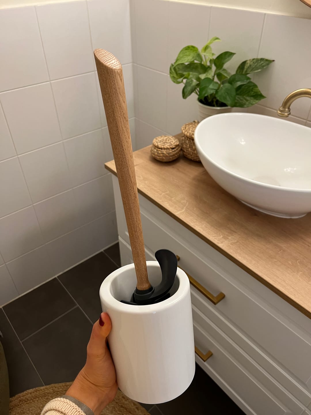 Customer photo review of Toilettenbürste WOODLINE Set Keramik weiss