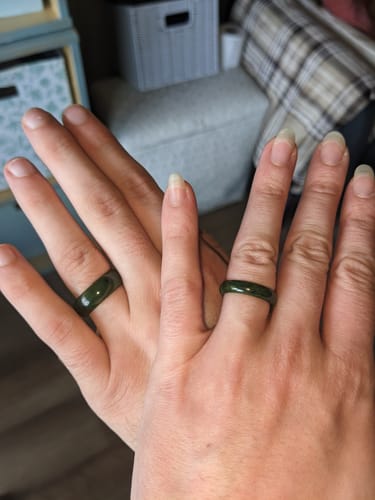 Customer photo review of Wide Greenstone Ring