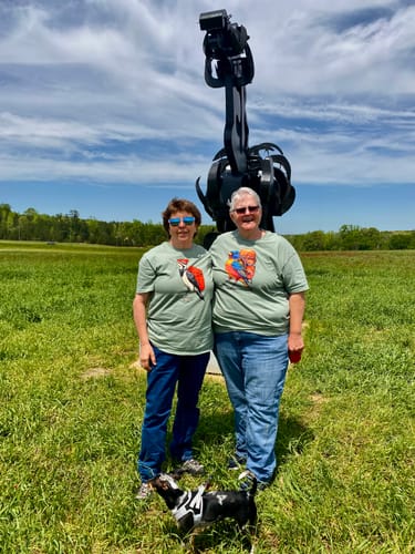 Customer photo review of Painted Bunting Backpacker T-Shirt