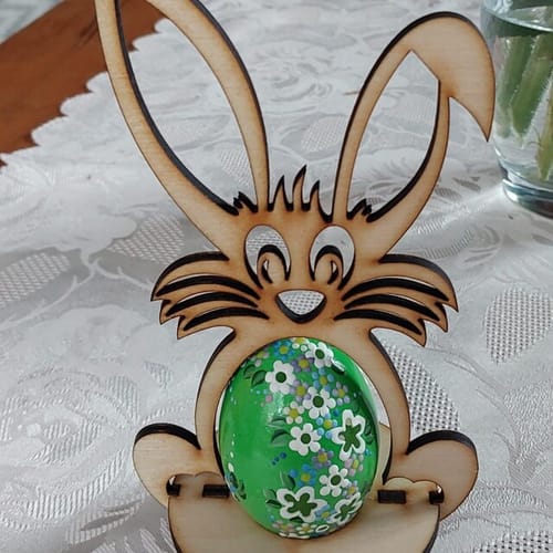 Customer photo review of Laser cut Easter bunny egg holder svg file