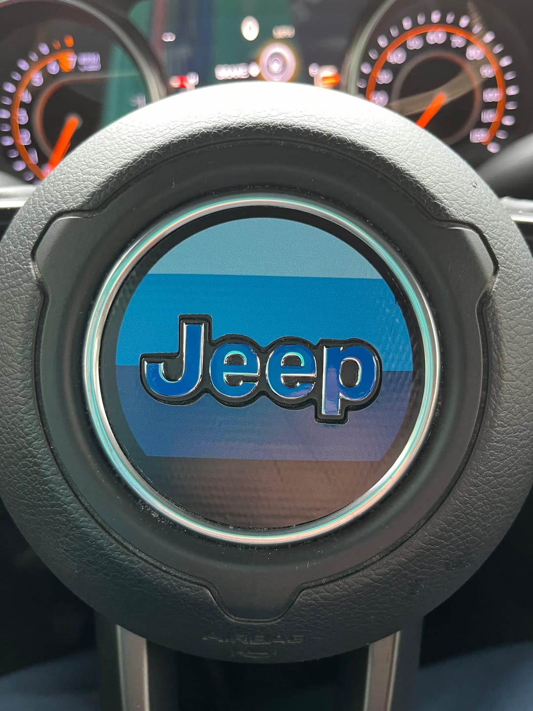 Customer photo review of Steering Wheel Decals for Jeep | Concept-Inspired Interior Mods