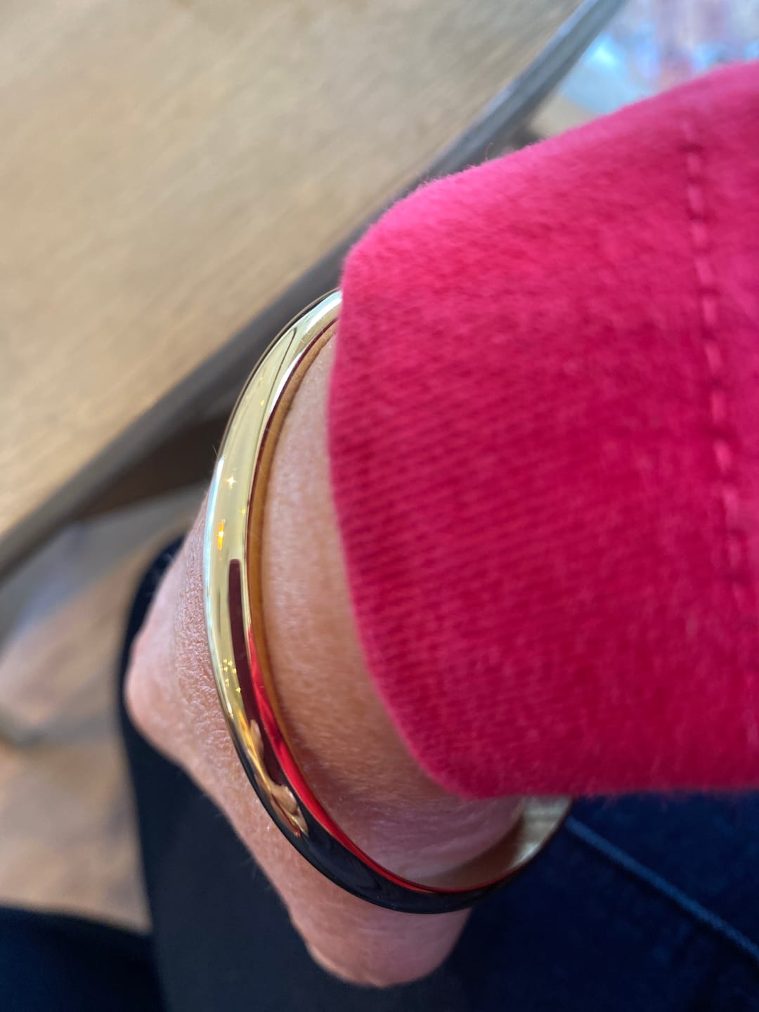 Customer photo review of Classic Chunky Gold Bangle