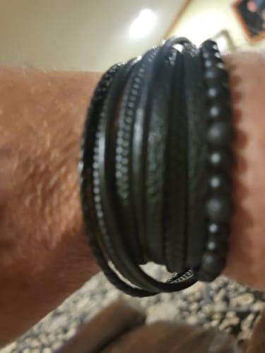 Customer photo review of Tiger Eye Pi Xiu Beaded Multi Layer Leather Bracelet Mala Beads Buddha Pixiu Bracelet