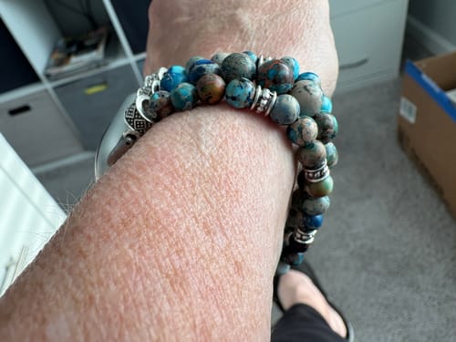 Customer photo review of Imperial Jasper Stretch Apple Watch Strap