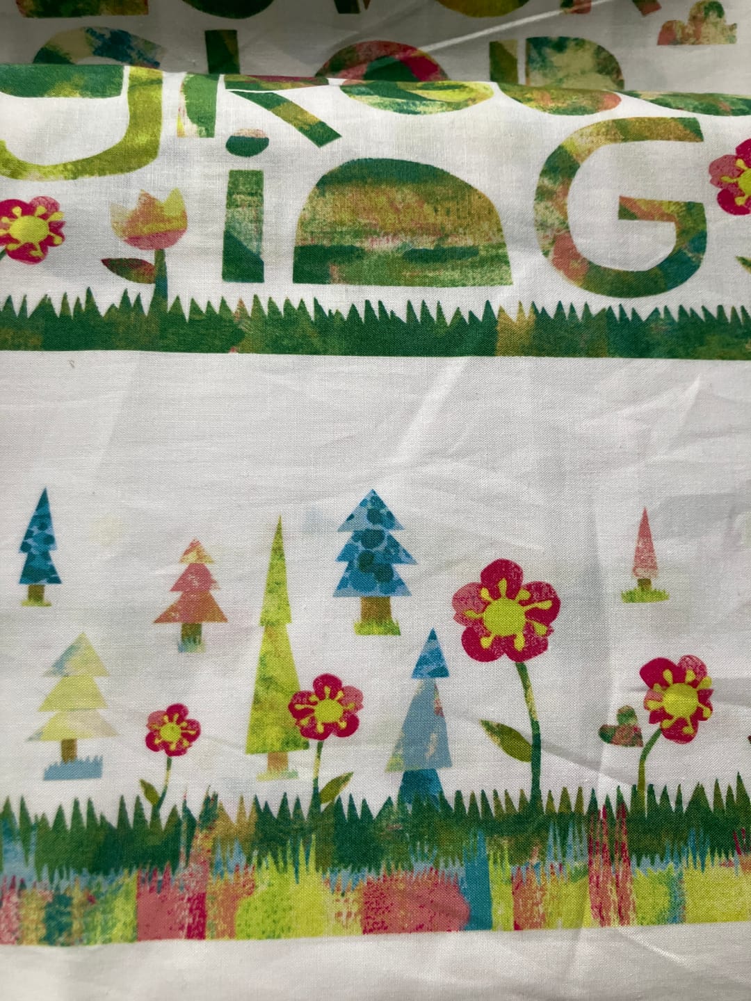 Customer photo review of 62cm Panel Positive Quotes Cotton Fabric