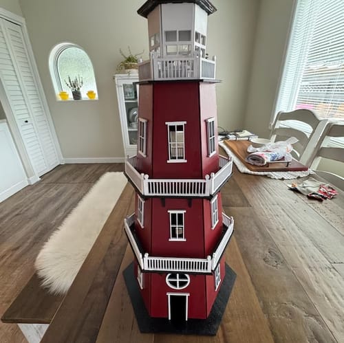 Customer photo review of Wooden lighthouse laser cut svg file