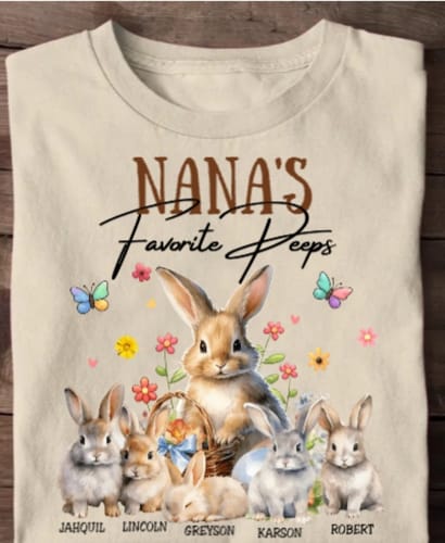 Customer photo review of Grandma's Favorite Easter Day Personalized Pure Cotton T-shirt