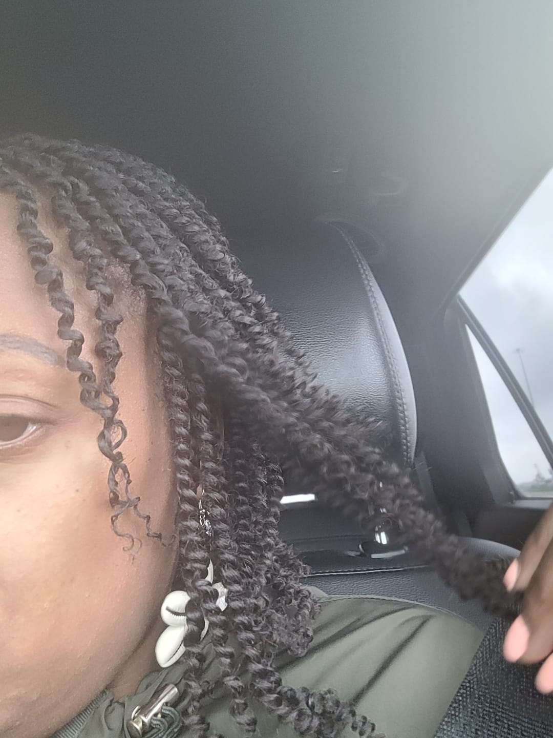 Customer photo review of Human Hair Spring Twist Hair Extensions