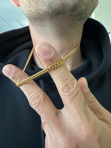 Customer photo review of CLEAN CUBANA CHAIN. - 4MM GOLD