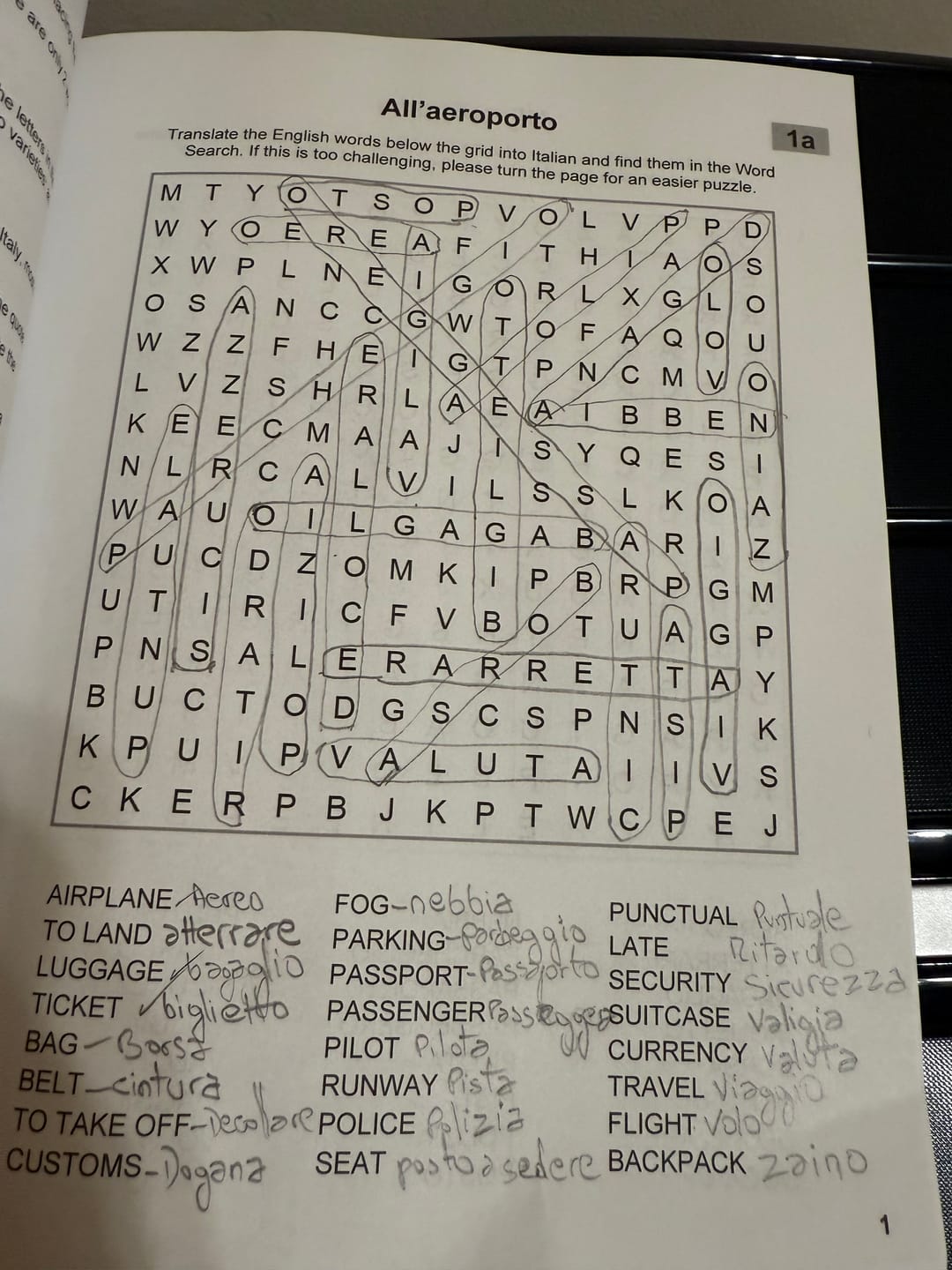 Customer photo review of Vol. 1 - Travel to Italy - Learn Italian with Puzzles