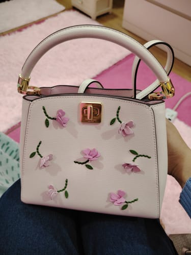 Customer photo review of Kate Spade Phoebe Applique Small Top Handle In Meringue KK143