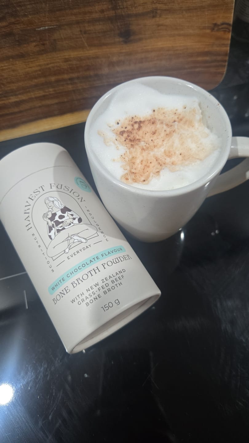 Customer photo review of White Chocolate Bone Broth Powder