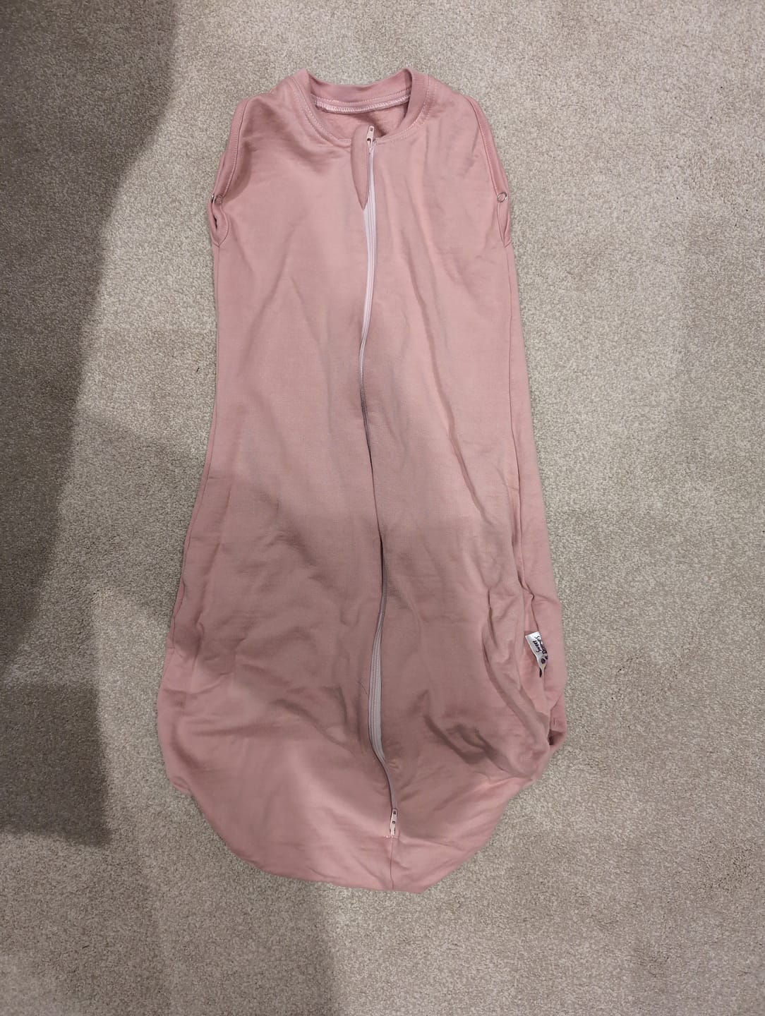 Customer photo review of sleeping bag pink | 3-12 Months | 1 Tog