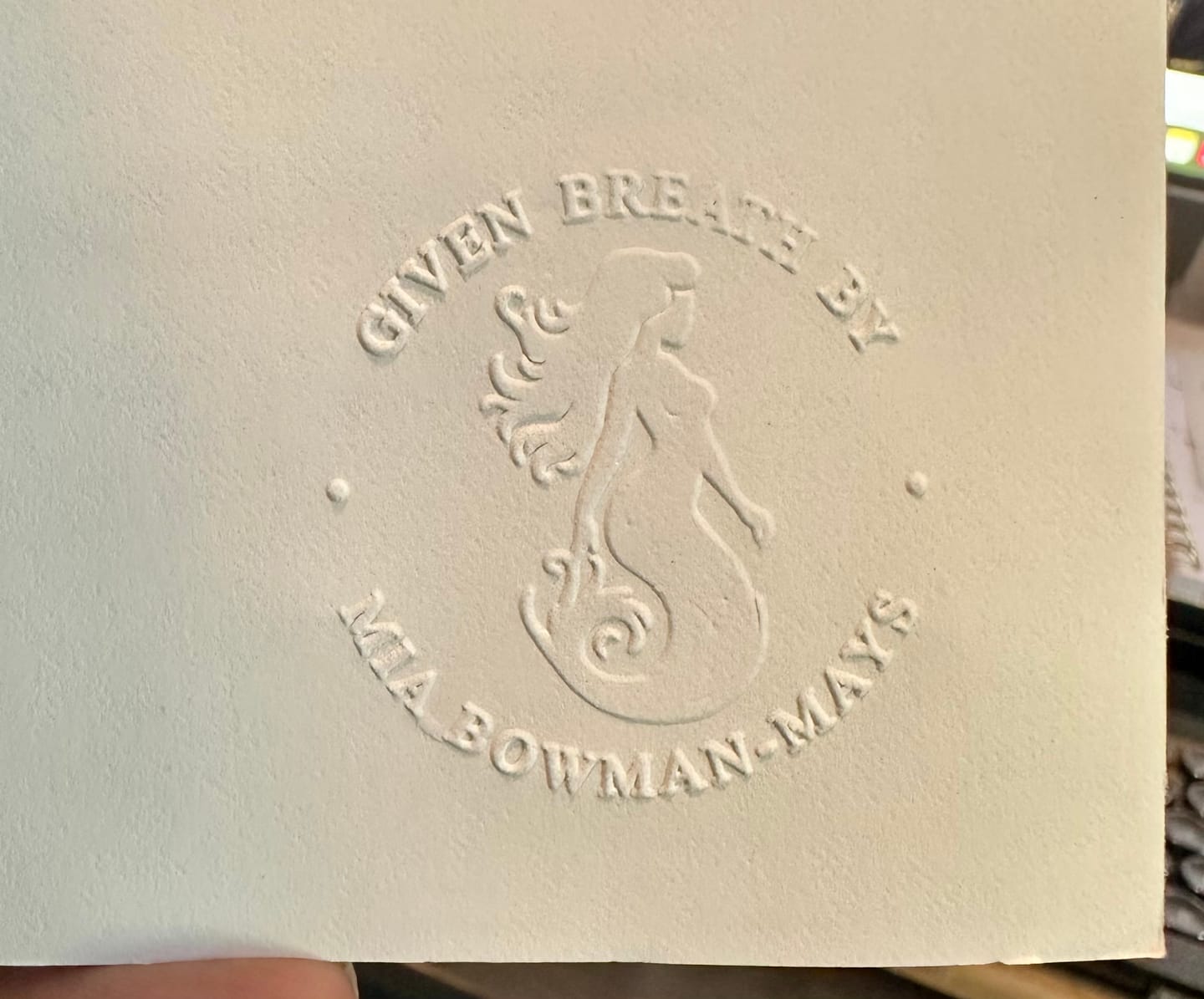 Customer photo review of Custom Book Embosser