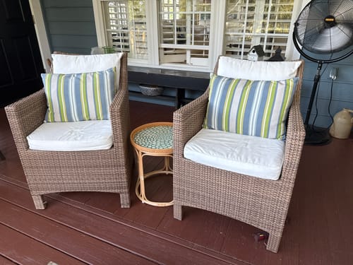 Customer photo review of Bloom Rattan Table
