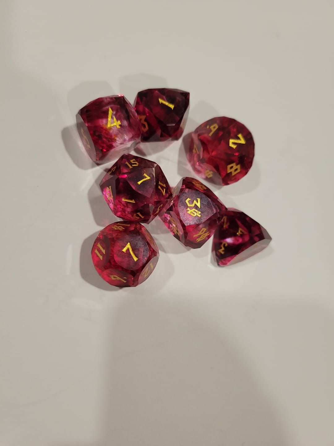 Customer photo review of Strawberry Multifaceted Glass Dice Set 'PRE-ORDER | SPRING EVENT DEAL'