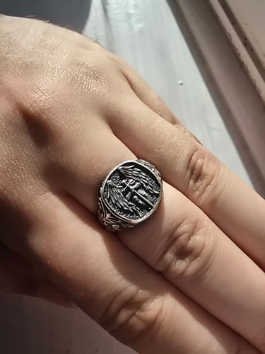 Customer photo review of Saint Michael Signet Ring