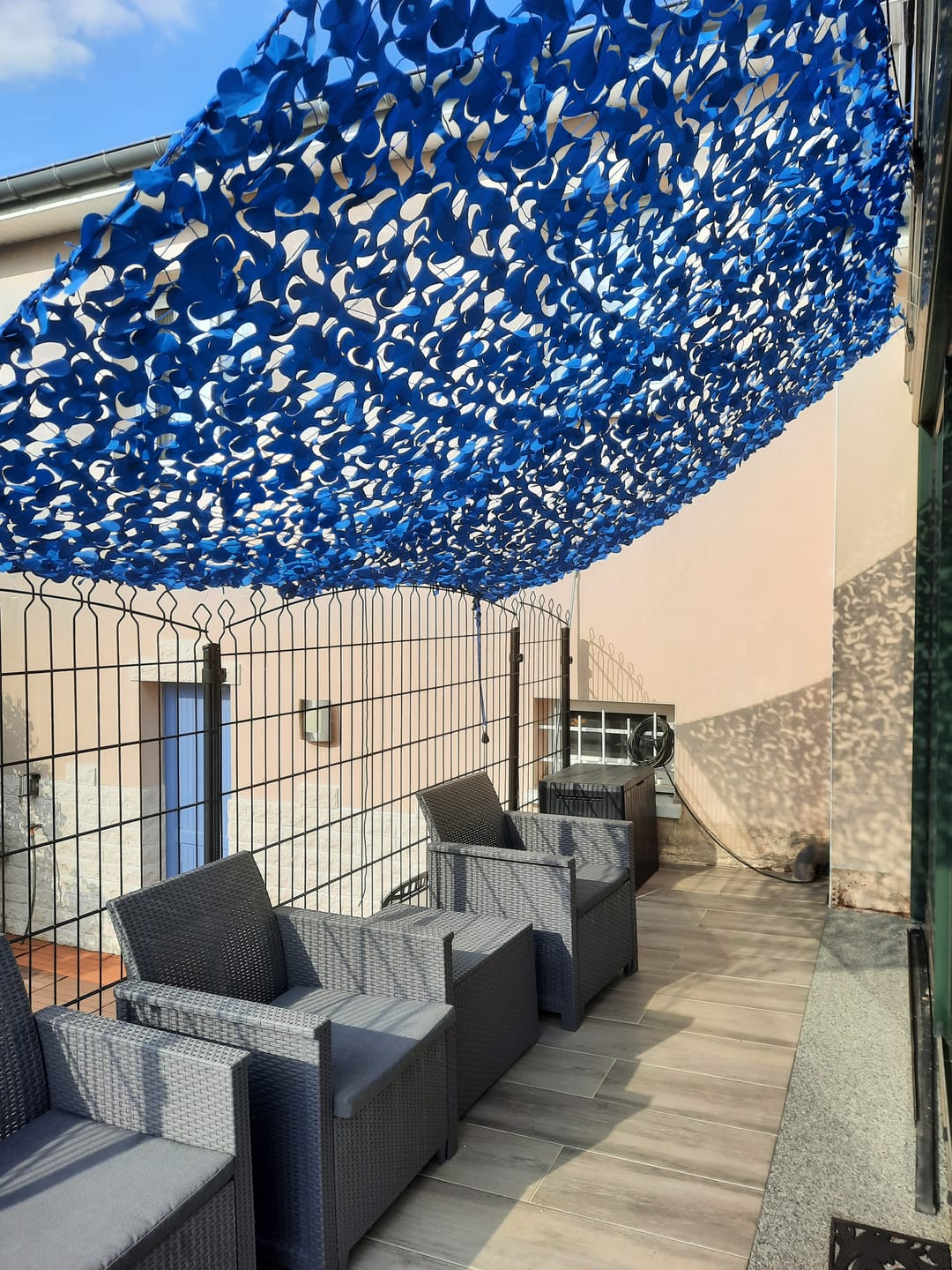 Customer photo review of Filet de camouflage renforcé bleu
