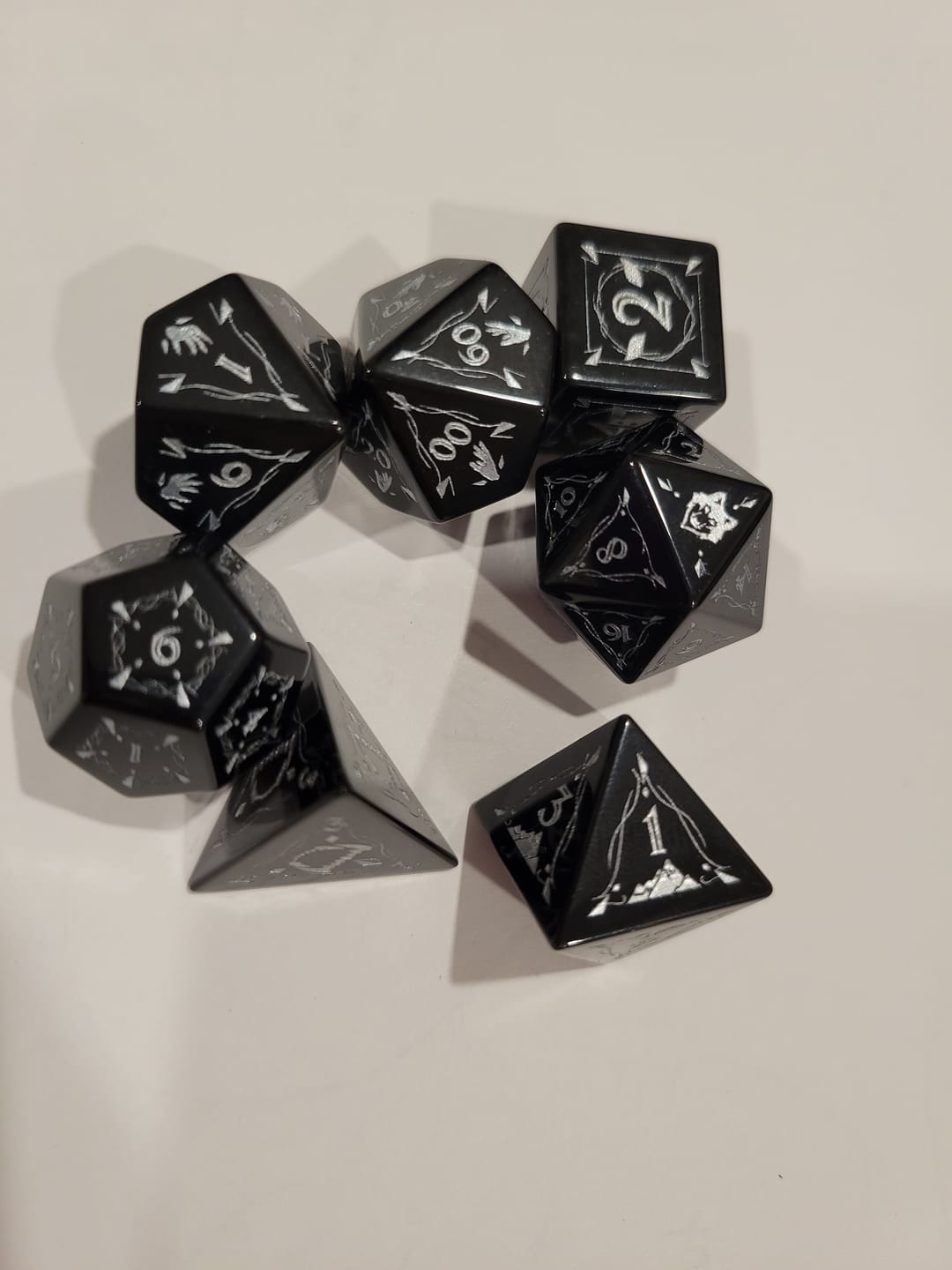 Customer photo review of Fangs of Winter Obsidian Stone Dice Set 'PRE-ORDER | SPRING EVENT DEAL'