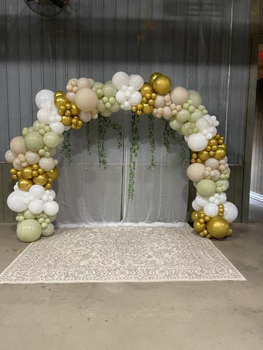 Customer photo review of 10x8 Ft Aluminum Balloon Arch Frame Wedding Arch Stand