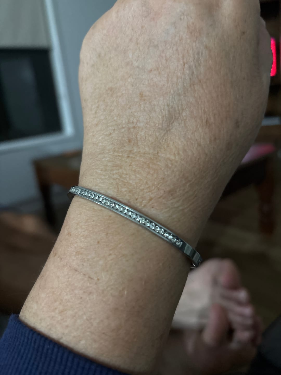Customer photo review of Sapphire Hinged Bangle Bracelet