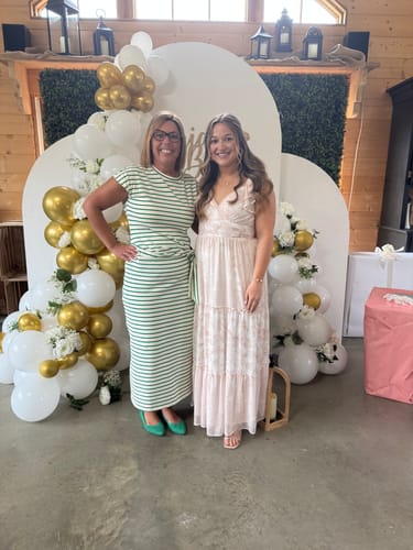 Customer photo review of Striped Side Tie Midi Dress