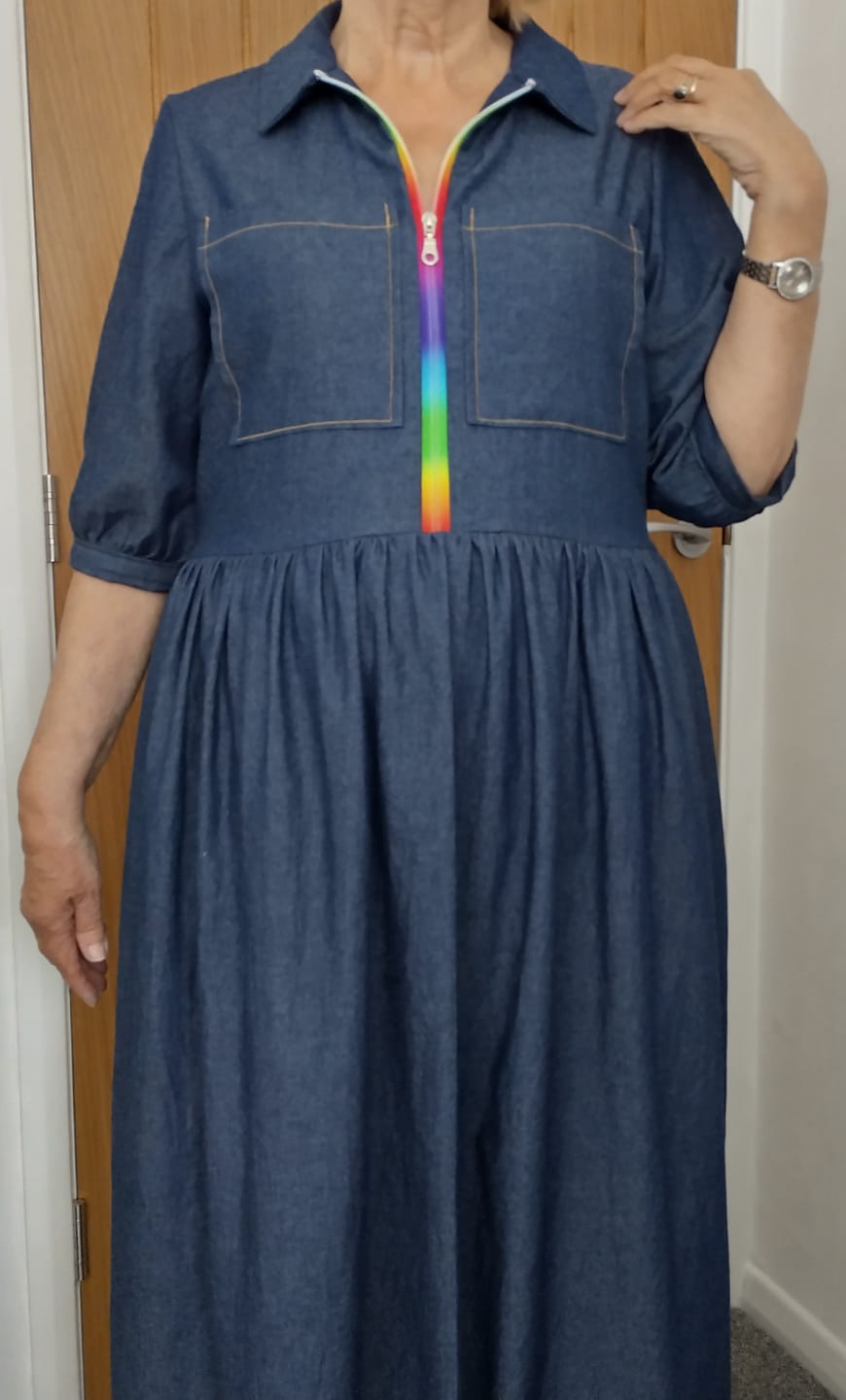 Customer photo review of Lightweight 4oz Washed Denim Fabric