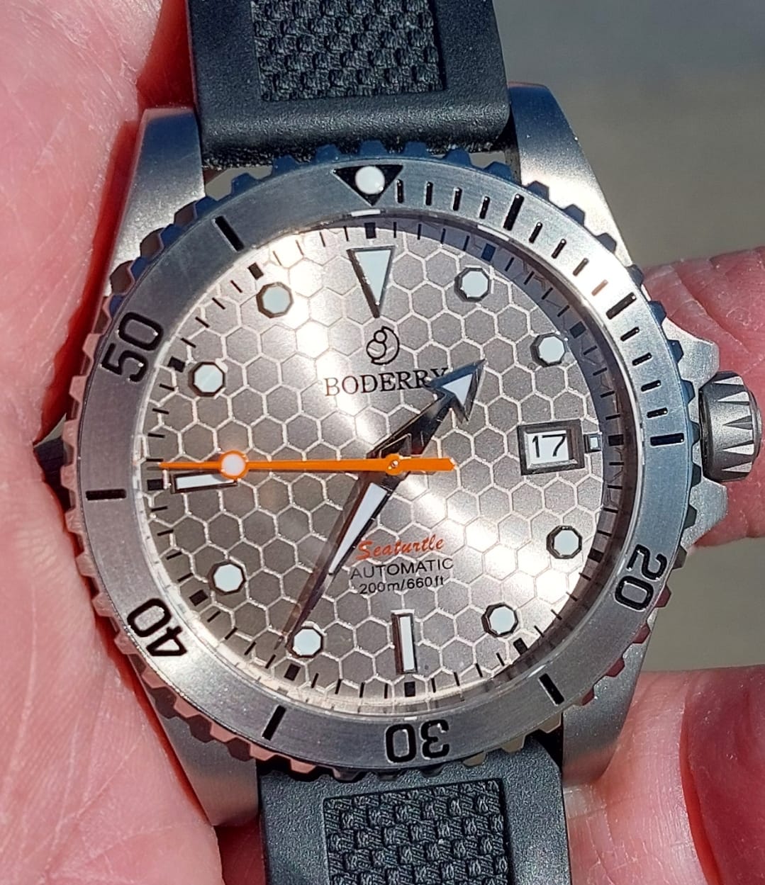 Customer photo review of SEATURTLE.OCEAN(TITANIUM) - Automatic Titanium Diver Watch | Titanium Gray/Ti-bracelet