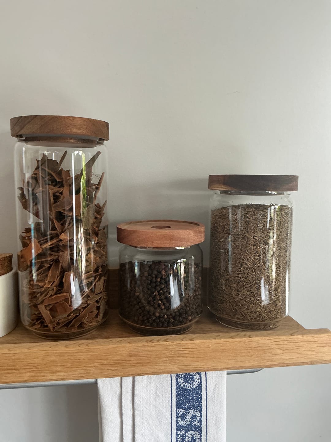 Customer photo review of Glass Acacia Pantry Jars