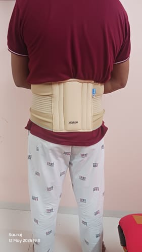 Customer photo review of Sacro Lumbar Belt 12" Back Double Strap | Supports the Lower back | Corrects Posture & Relieves Back Pain (Beige)
