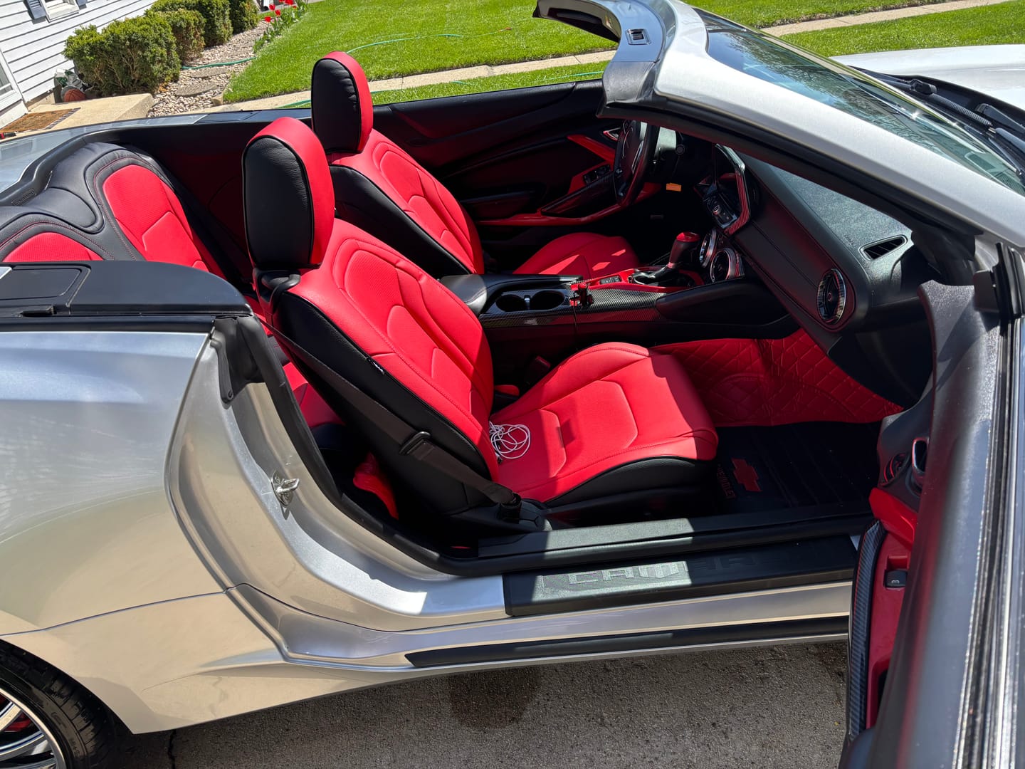 Customer photo review of 6th Gen Camaro Convertible Custom Leather Seat Covers