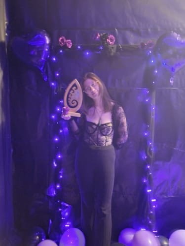 Customer photo review of NZ Maori Pacific Rimu Sculptural Koru Trophy