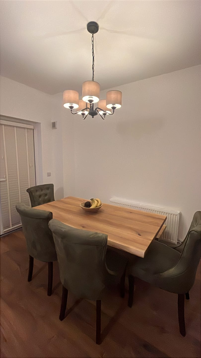 Customer photo review of Kingston Olive Green Faux Suede Dining Chair