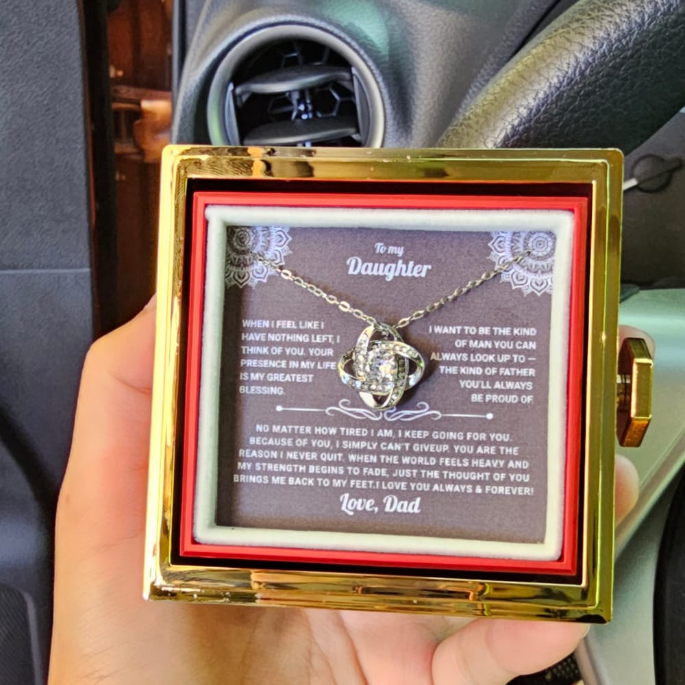 Customer photo review of To My Daughter Rotating Rose Box Necklace Gift - SS#29