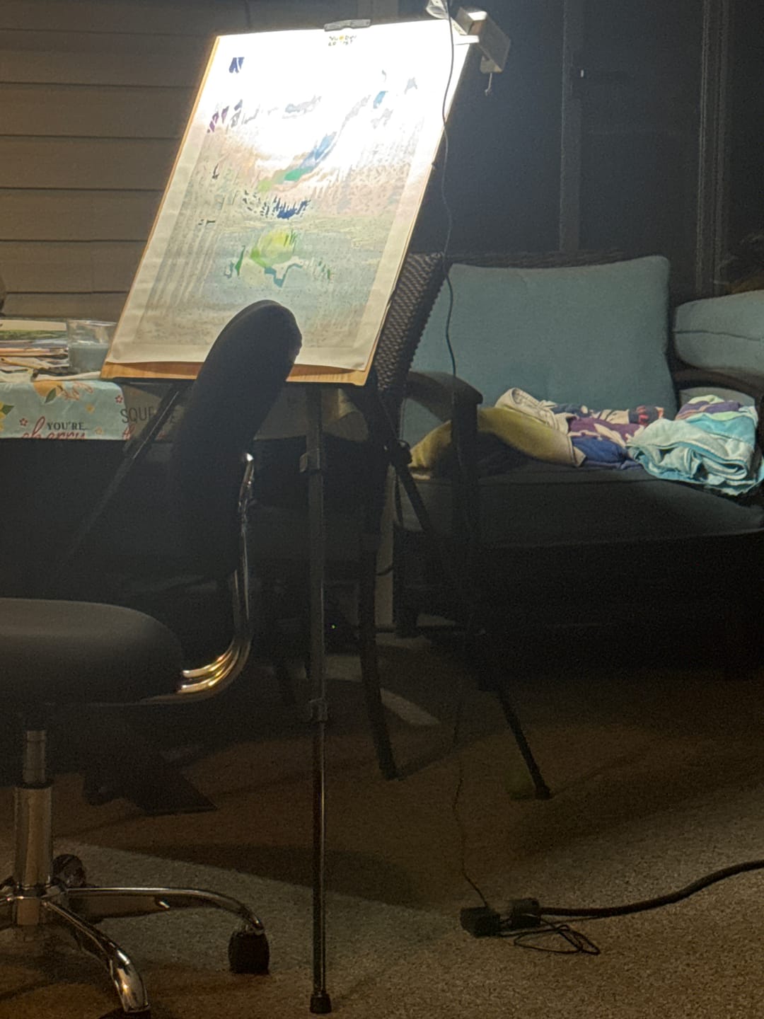 Customer photo review of Adjustable Artist Easel