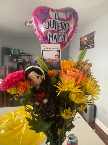 Customer photo review of Dolly® Personalized Crochet Doll with Photo Card