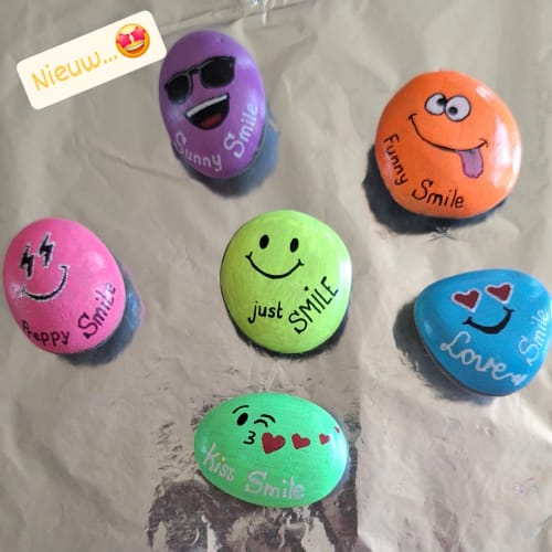 Customer photo review of Starterspakket Happy Stones + App om ze te volgen | Alles-in-1 | Stenen schilderen