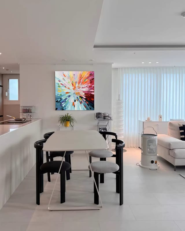 Customer photo review of Colorful Abstract Textured Painting Canvas #AT040