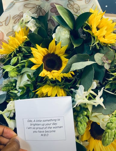 Customer photo review of Sunflower Garden Flower Bouquet