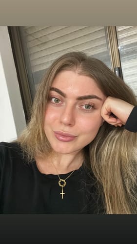 Customer photo review of Crown of Thorns Cross Necklace