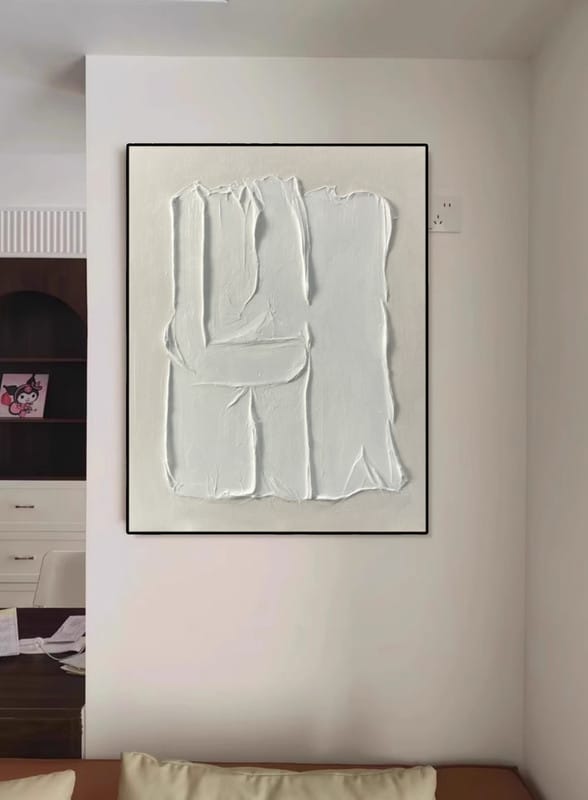 Customer photo review of White Minimalist Textured Canvas #MT058