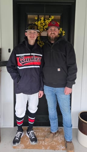 Customer photo review of Custom Black Black-Old Gold Varsity Full-Zip Letterman Bomber Jacket