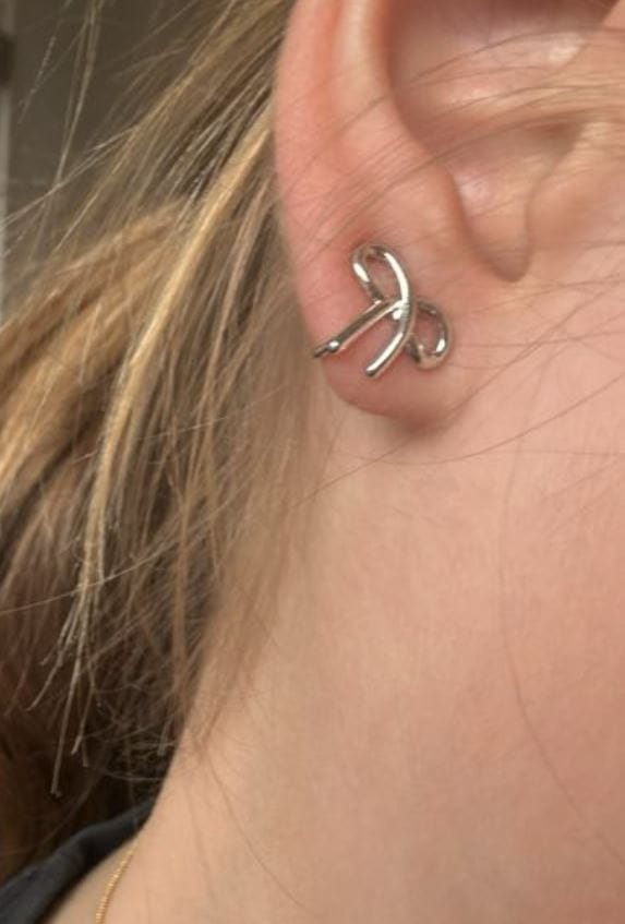Customer photo review of Alice Clip On Earrings in Silver