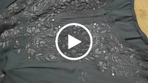 Customer video review of Grey Rayon mukaish Long Kurta