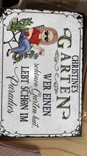 Customer photo review of Personalisiertes Gartenschild mit Namen Anpassbar