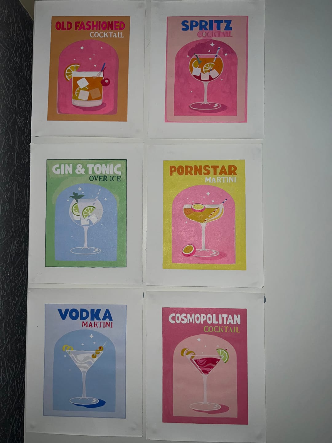 Customer photo review of 6 Mini Paintings - Colorful Cocktail Set