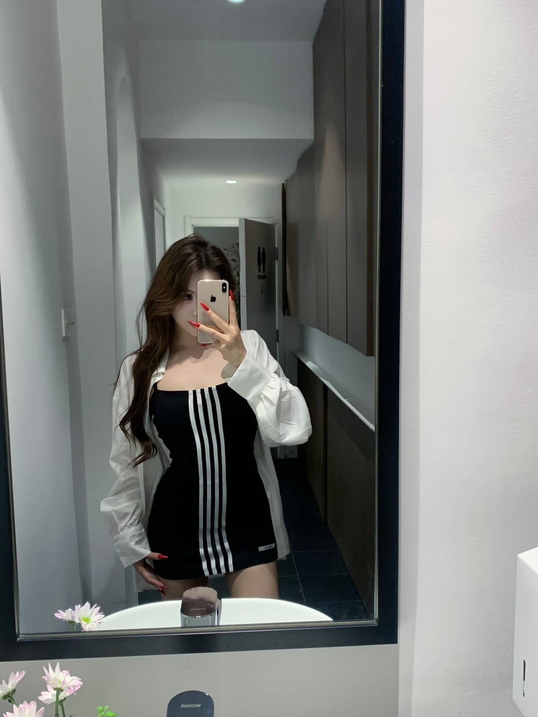 Customer photo review of WARDEN EDGE Triple Stripe Minimalist Bodycon Dress