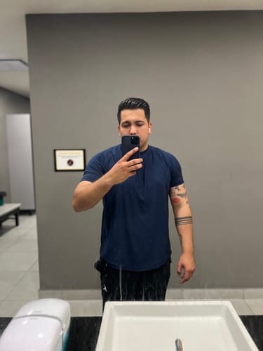Customer photo review of Training Sport Tee - Sky Blue