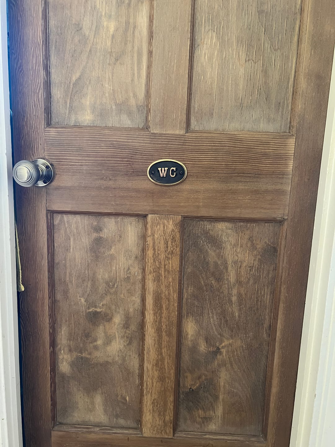 Customer photo review of WC Toilet Door Sign · Brass ·