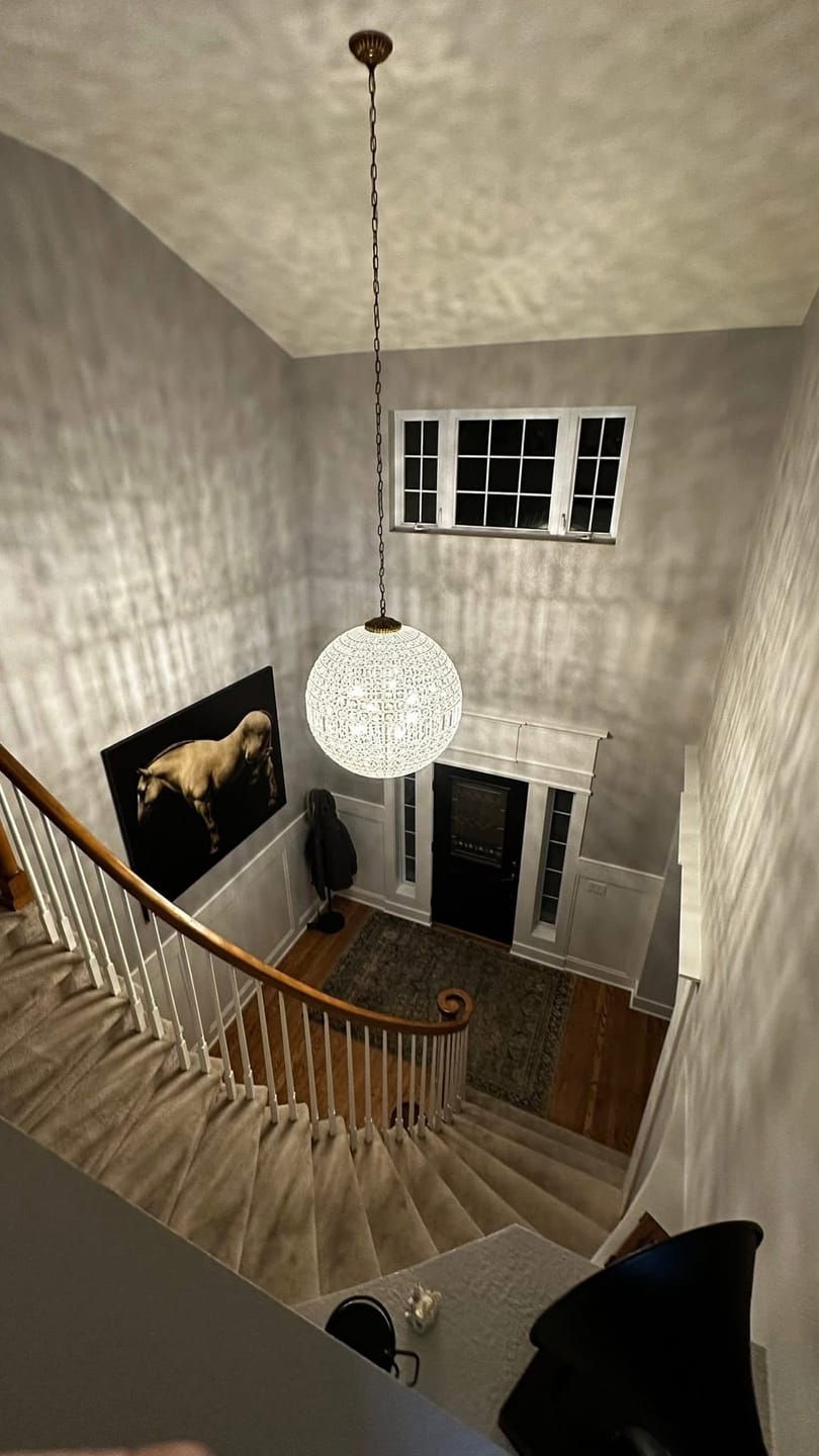 Customer photo review of French Antique Brass Crystal Globe Chandelier